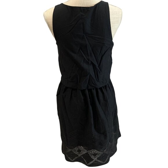 Gap Black Sleeveless Embroidered Crochet Sundress With Geometric Design Size 4 C - Picture 4 of 12